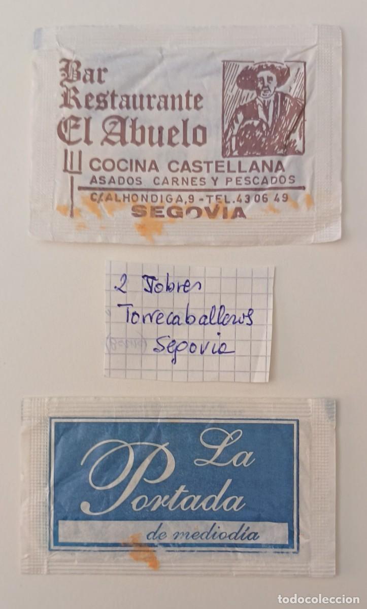 Sobres de az&uacute;car de colecci&oacute;n: Sobres de azucar. 2 Sobres de azucar. Torrecaballeros. Segovia.