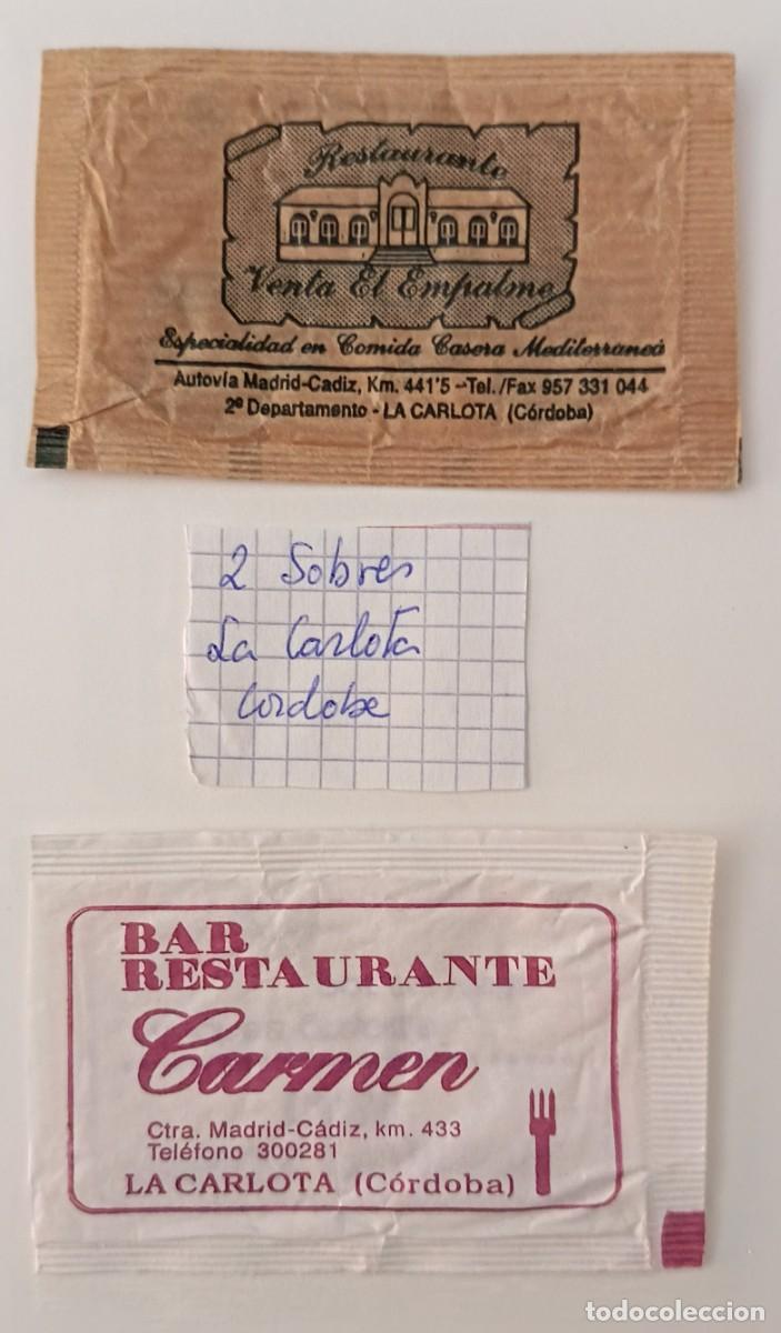 Sobres de az&uacute;car de colecci&oacute;n: Sobres de azucar. 2 Sobres de azucar. La Carlota. Cordoba.