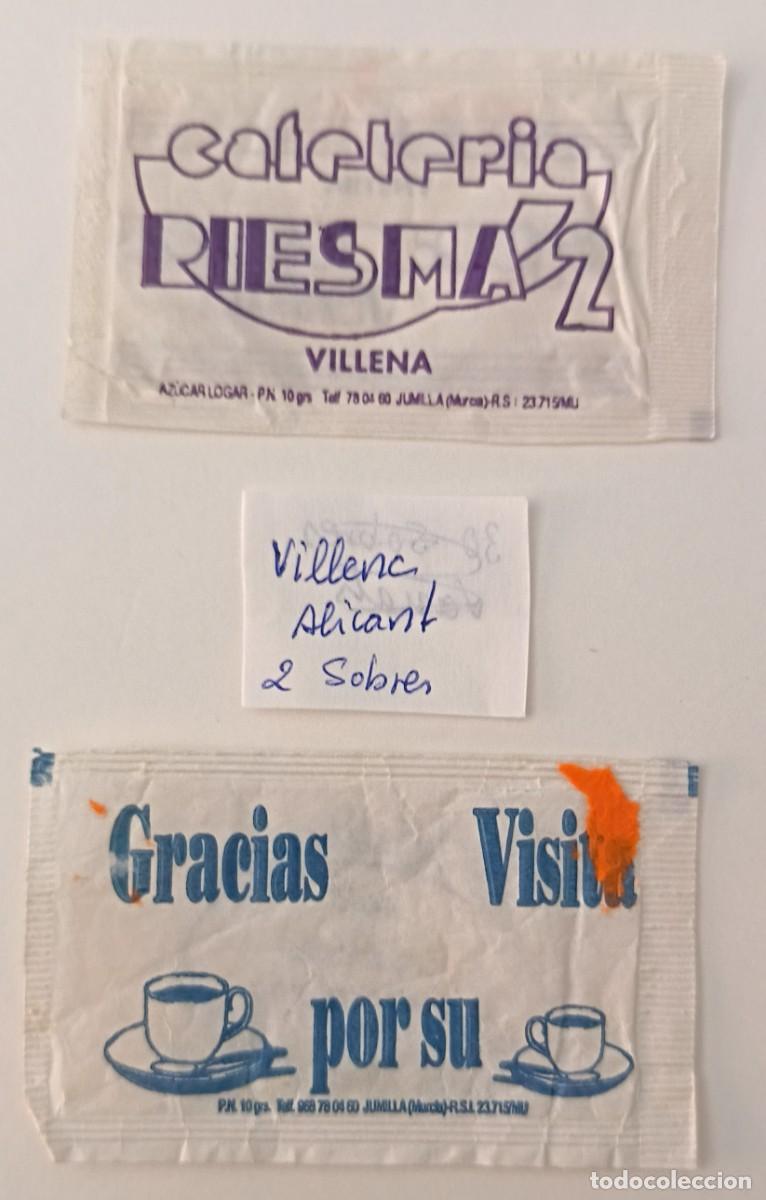 Sobres de az&uacute;car de colecci&oacute;n: Sobres de azucar. 2 Sobres de azucar. Villena. Alicante.