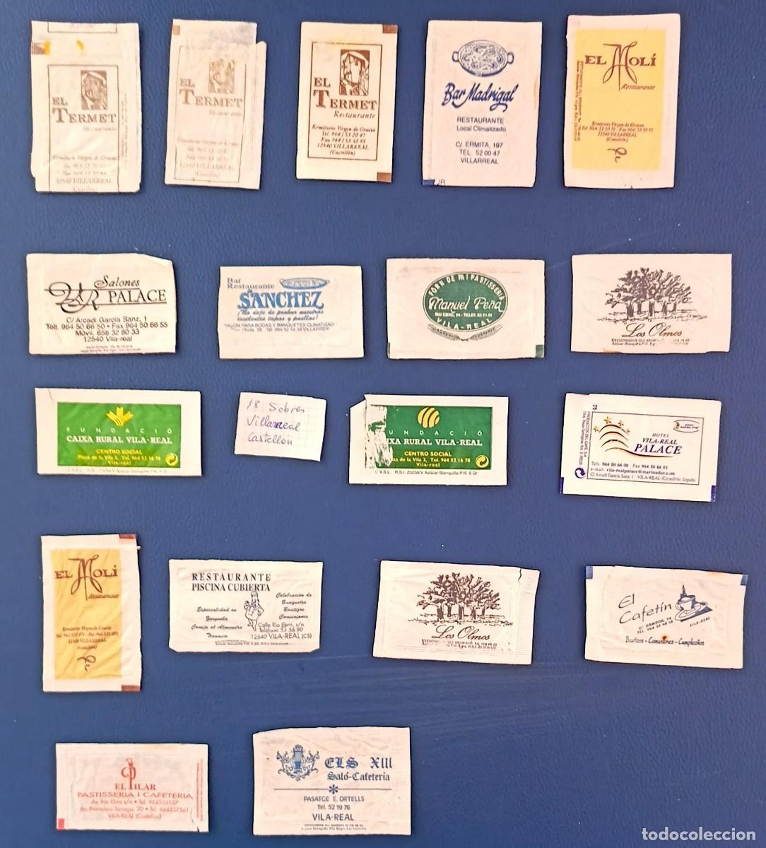 Sobres de az&uacute;car de colecci&oacute;n: Sobres de azucar. 18 Sobres de azucar. Villareal. Castellon.