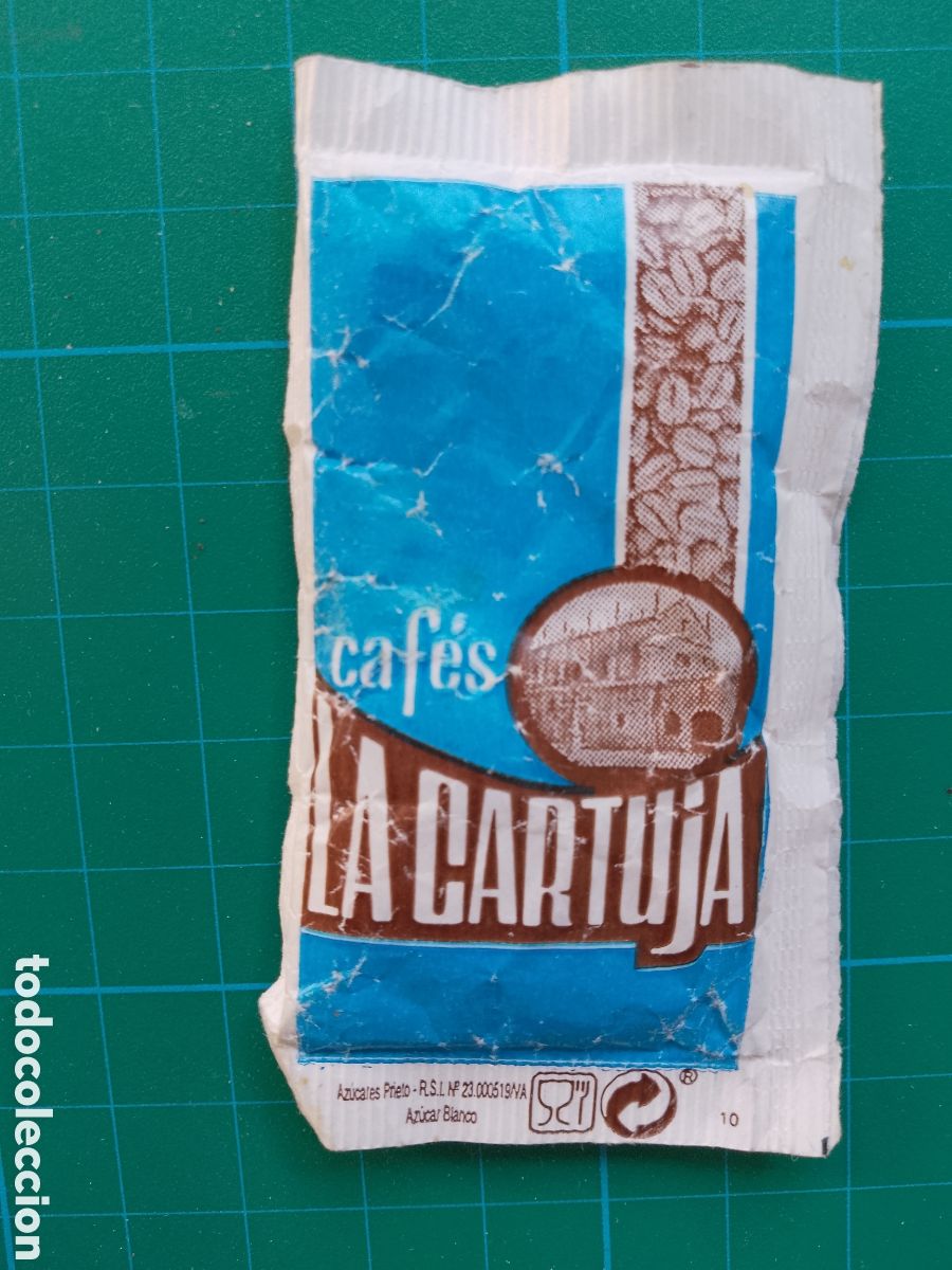 Sobres de az&uacute;car de colecci&oacute;n: CAFES LA CARTUJA . AZUCARILLO LLENO