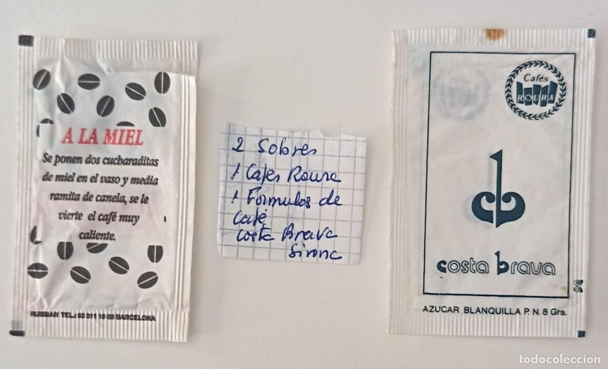 Sobres de az&uacute;car de colecci&oacute;n: Sobres de azucar. 2 Sobres de azucar. Costa Brava. Cafes Roura, formulas de cafe. Girona.