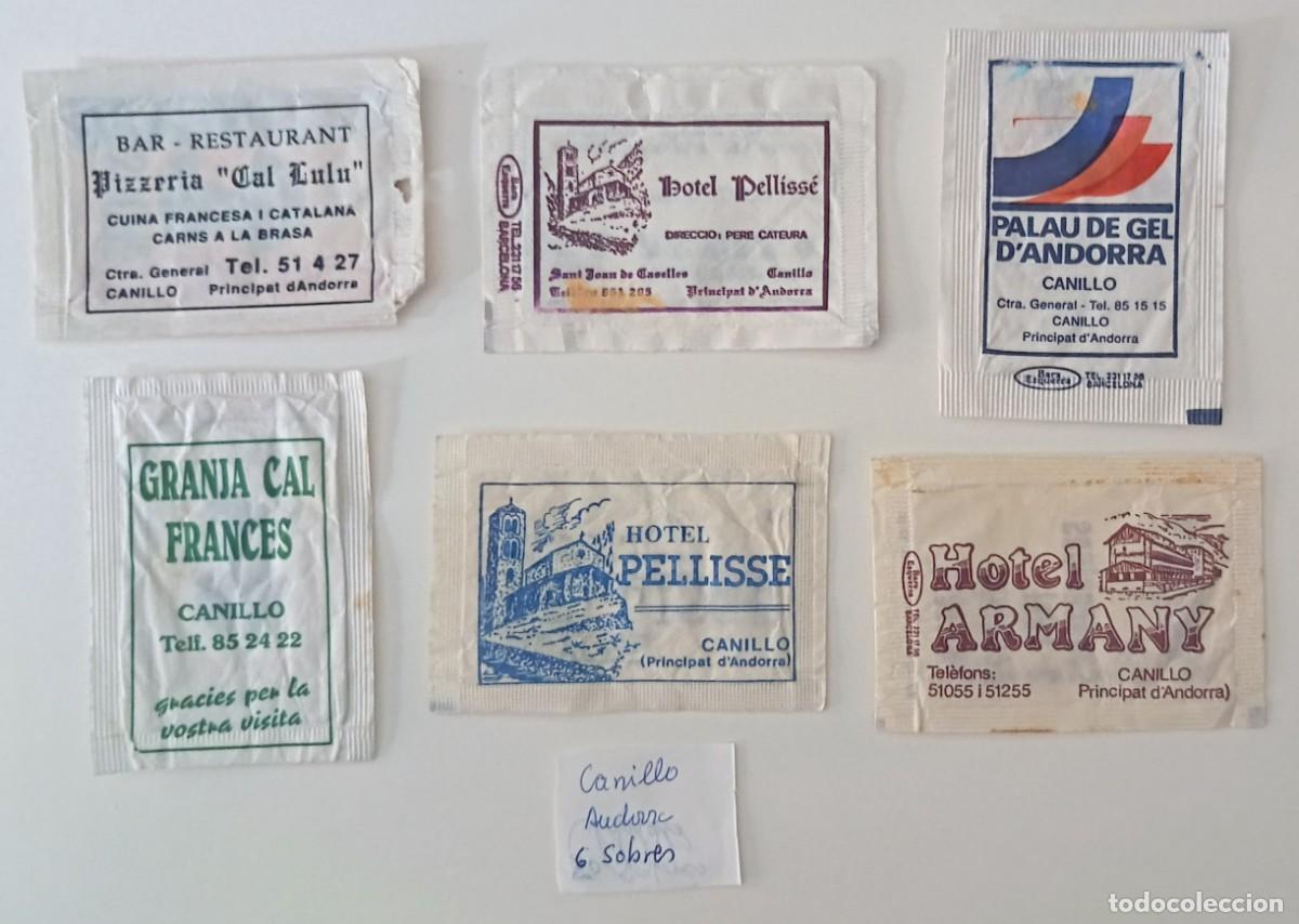 Sobres de az&uacute;car de colecci&oacute;n: Sobres de azucar. 6 Sobres de azucar. Canillo. Andorra.