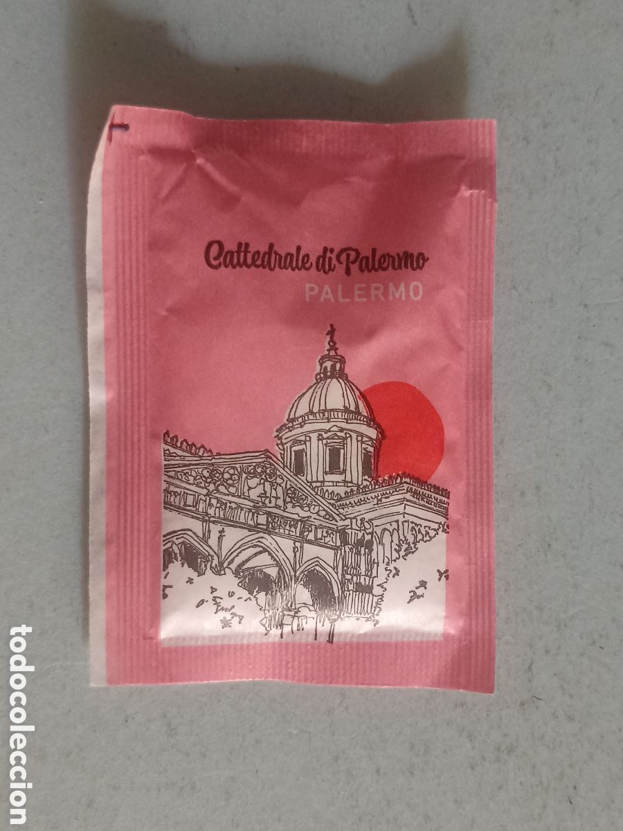 Sobres de az&uacute;car de colecci&oacute;n: 1 azucarillo lleno - Catedral de Palermo - Pedido m&iacute;nimo 3&euro;