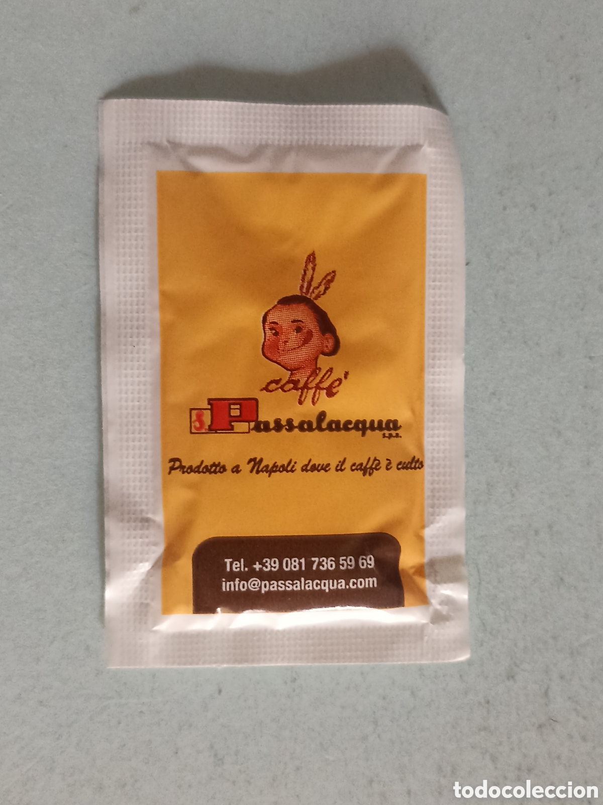 Sobres de az&uacute;car de colecci&oacute;n: 1 azucarillo lleno - Caffe passalacqua - Pedido m&iacute;nimo 3&euro;