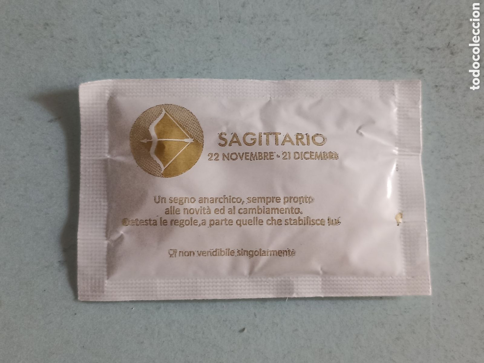 Sobres de az&uacute;car de colecci&oacute;n: 1 azucarillo lleno - Zodiaco Sagitario Aries Italia - Pedido m&iacute;nimo 3&euro;