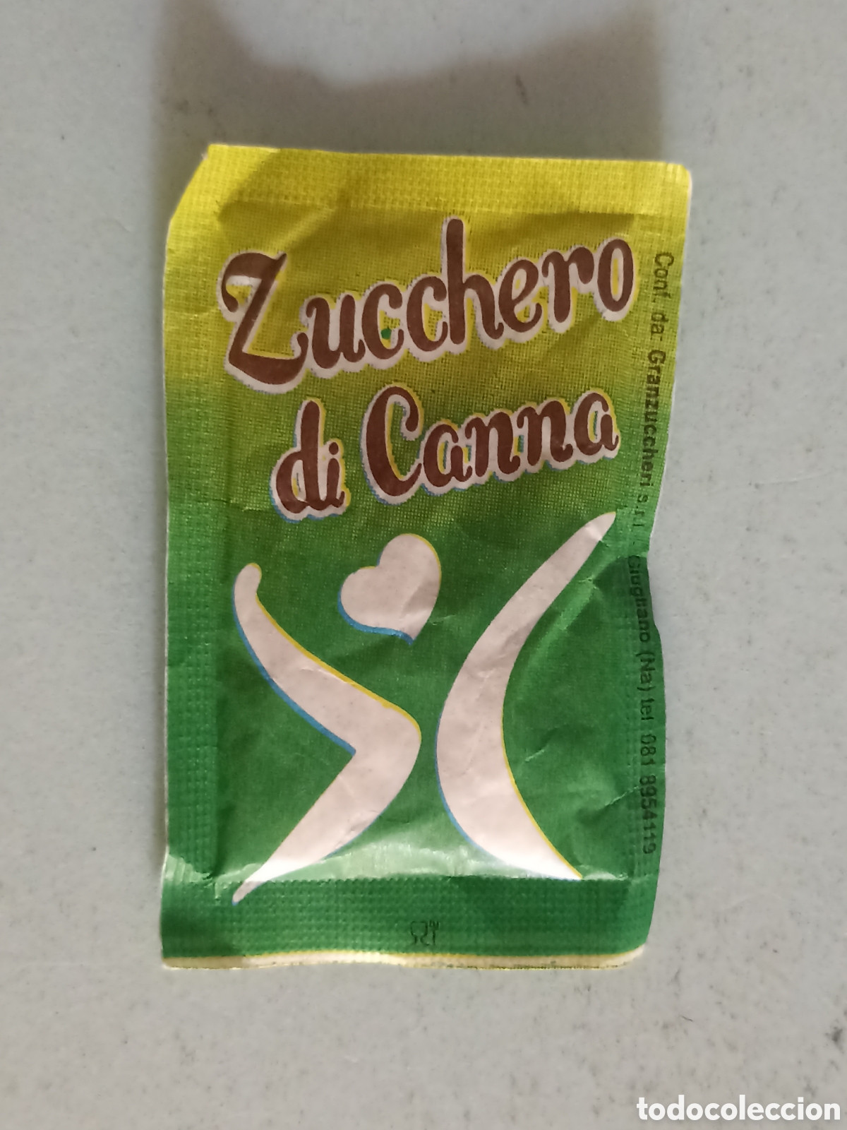 Sobres de az&uacute;car de colecci&oacute;n: 1 sobre edulcorante lleno - Zucchero di canna - Pedido m&iacute;nimo 3 &euro;