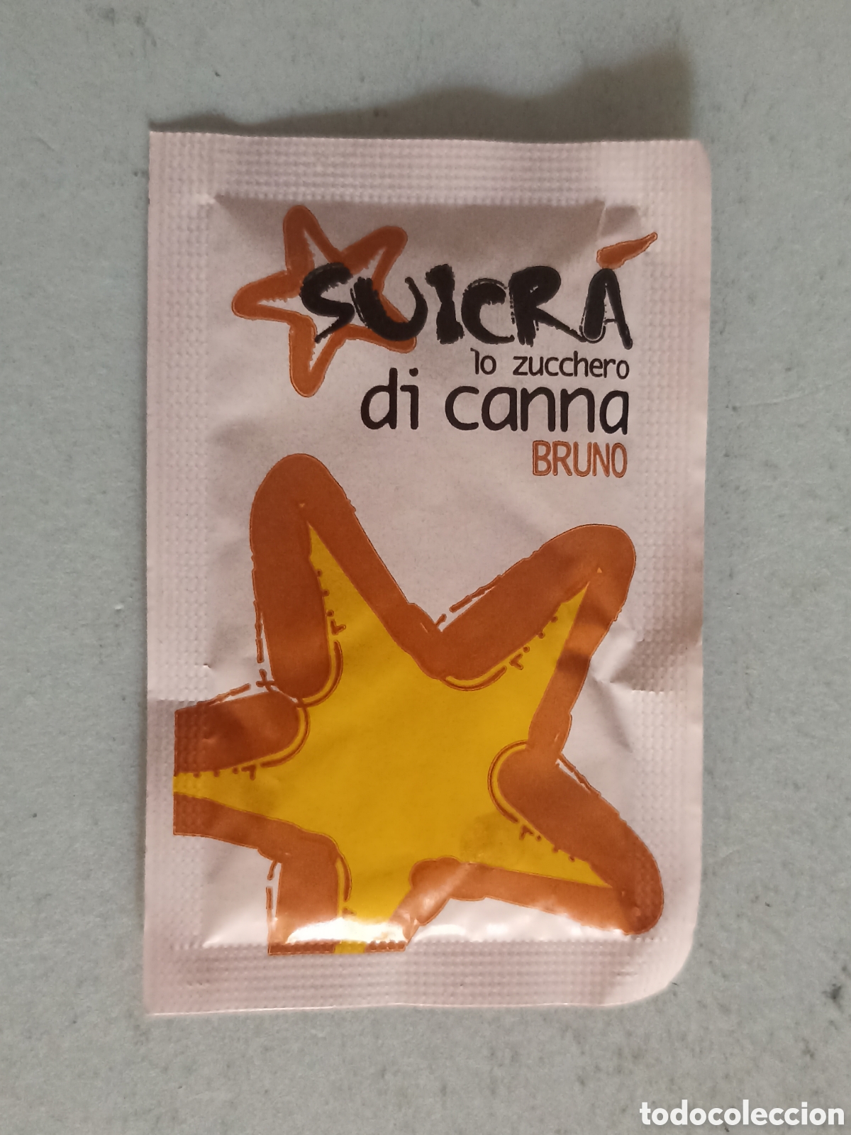 Sobres de az&uacute;car de colecci&oacute;n: 1 sobre edulcorante lleno - Zucchero di canna Bruno - Pedido m&iacute;nimo 3 &euro;