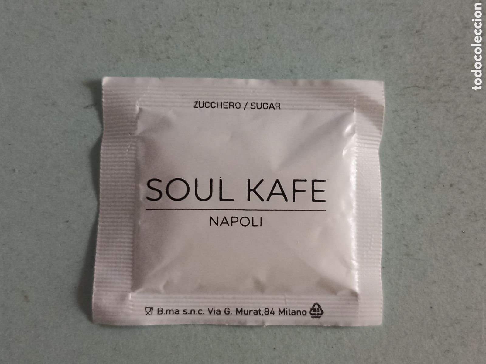Sobres de az&uacute;car de colecci&oacute;n: 1 azucarillo lleno - Soul Kafe N&aacute;poles - Pedido m&iacute;nimo 3 &euro;