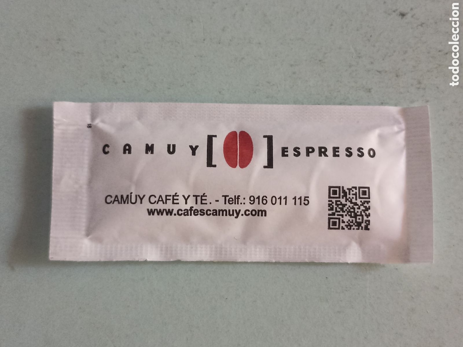 Sobres de az&uacute;car de colecci&oacute;n: 1 Azucarillo lleno - Caf&eacute;s Camuy espresso - Pedido m&iacute;nimo 3&euro;