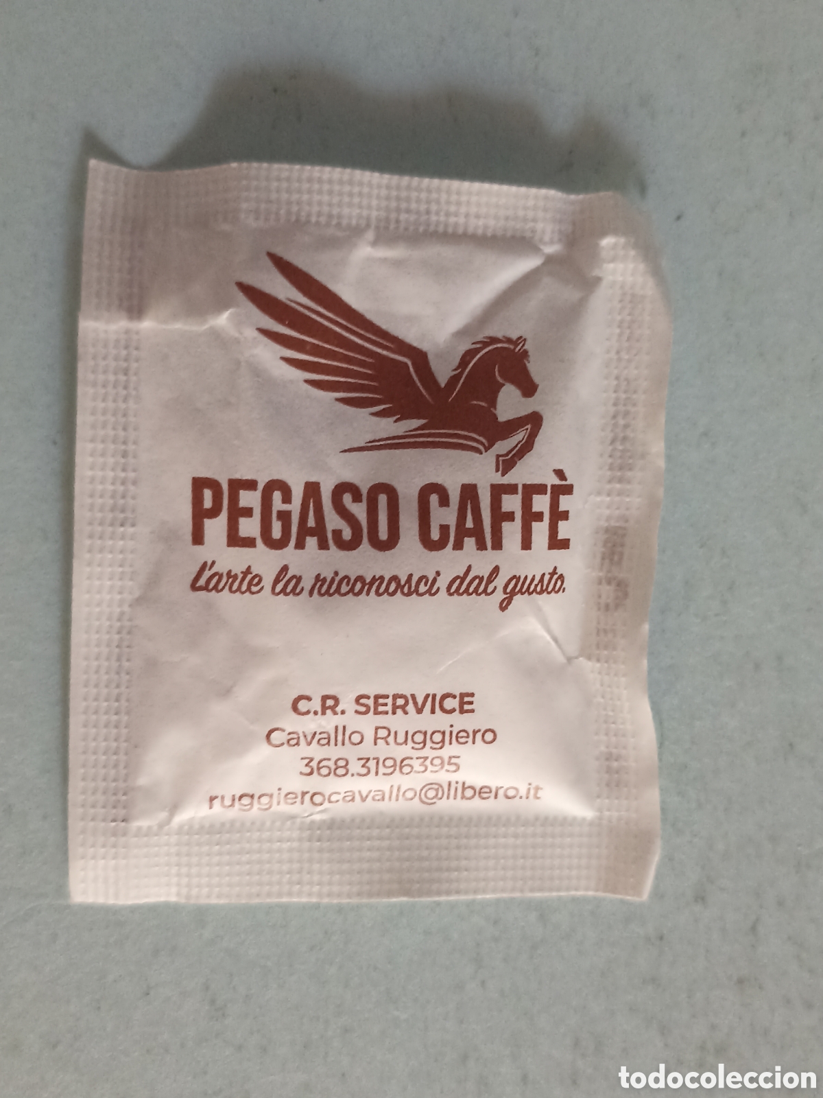 Sobres de az&uacute;car de colecci&oacute;n: 1 Azucarillo lleno - Pegaso caffe - Pedido m&iacute;nimo 3&euro;