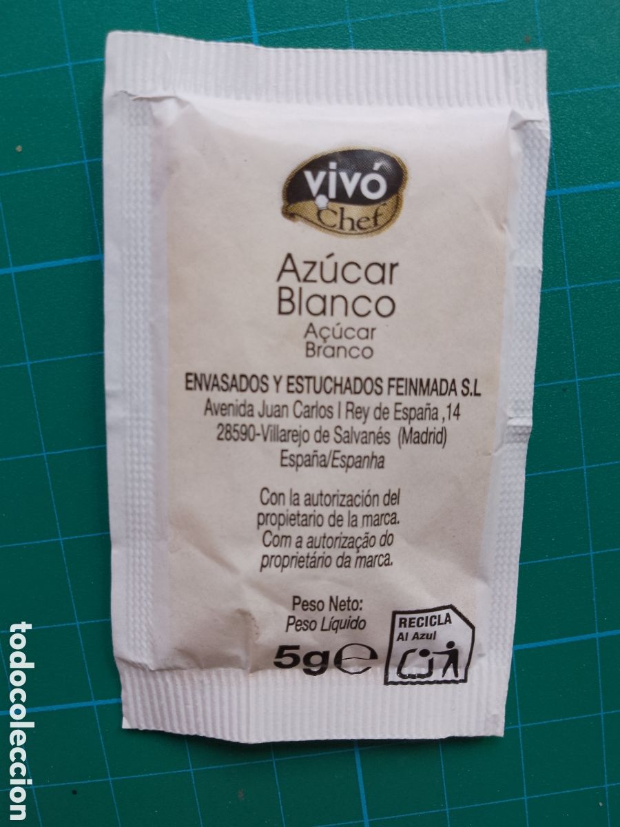 Sobres de az&uacute;car de colecci&oacute;n: VIV&Oacute; . AZUCARILLO . SOBRE LLENO - Foto 2