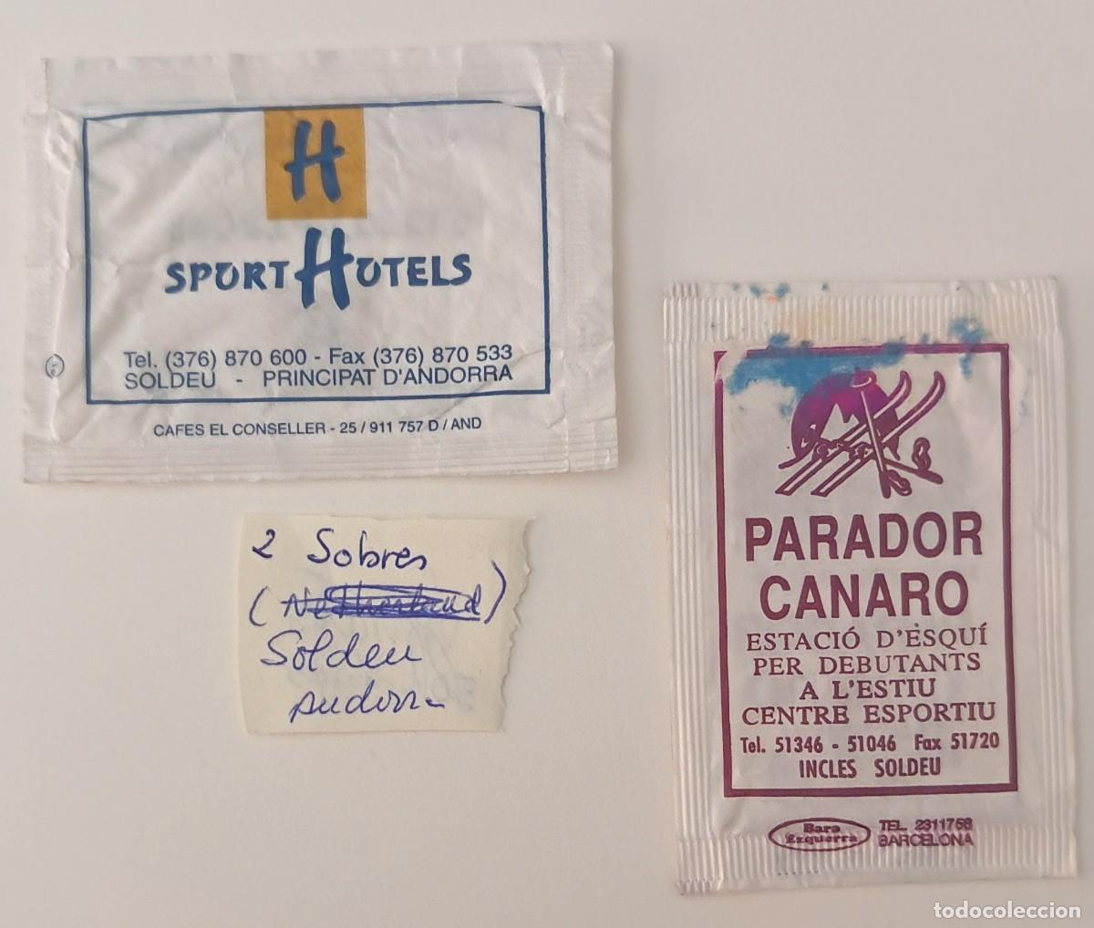 Sobres de az&uacute;car de colecci&oacute;n: Sobres de azucar. 2 Sobres de azucar. Soldeu. Andorra.