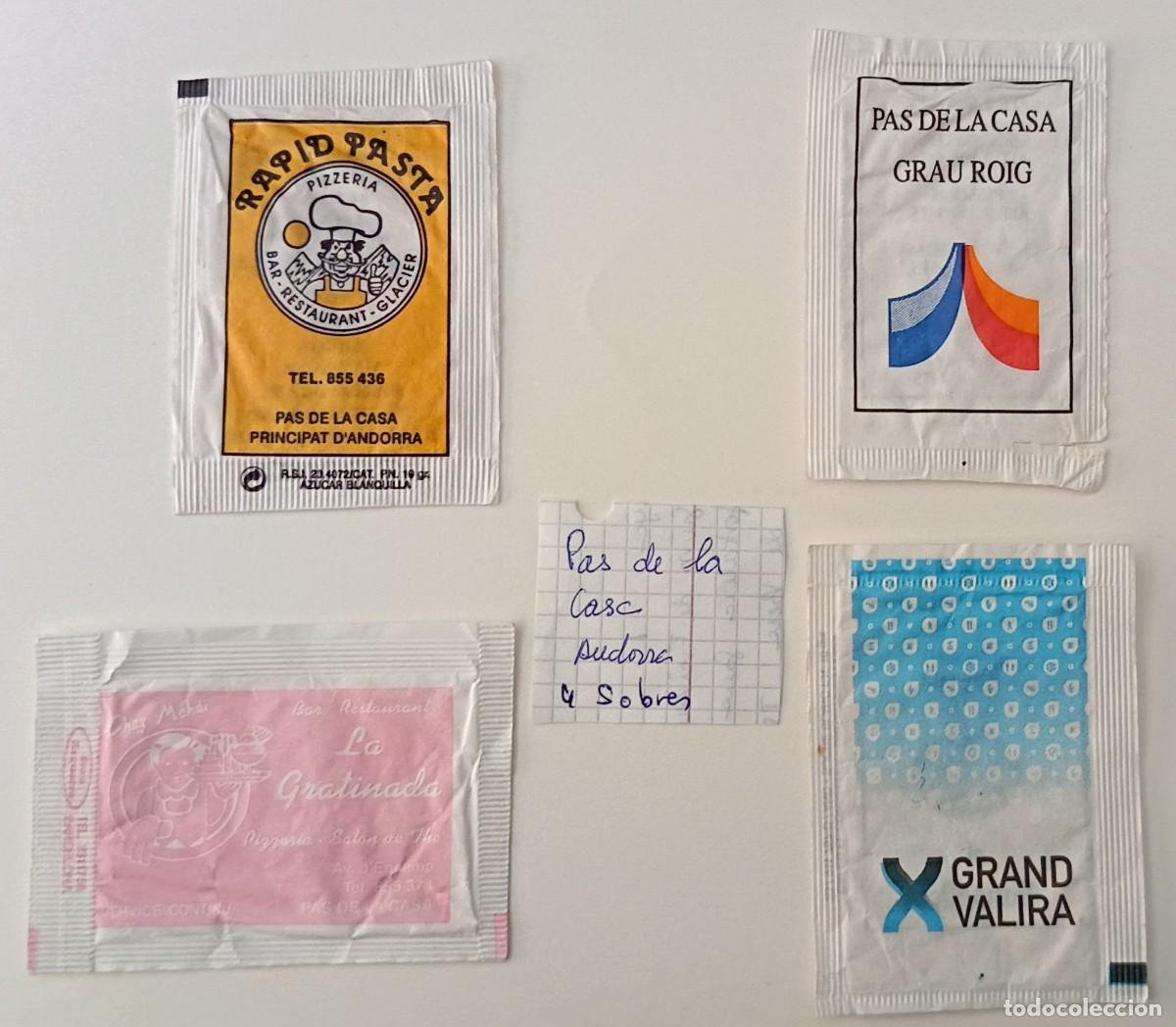 Sachets de sucre de collection: Sobres de azucar. 4 Sobres de azucar. Pas de la Casa. Andorra.