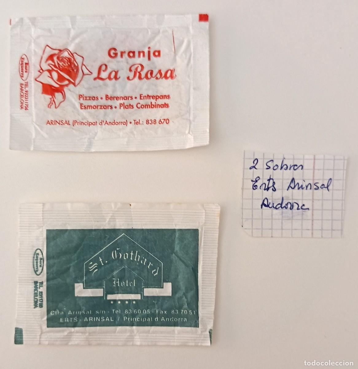 Sobres de az&uacute;car de colecci&oacute;n: Sobres de azucar. 2 Sobres de azucar. Erts. Arinsal. Andorra.
