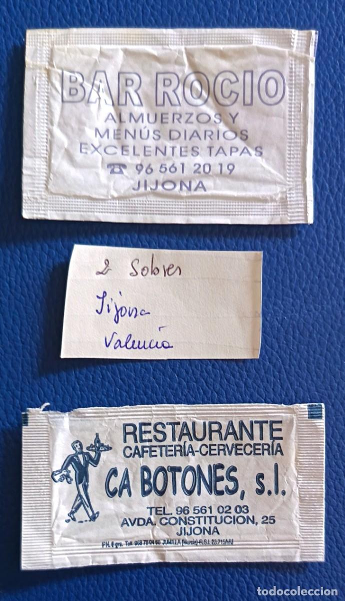 Sobres de az&uacute;car de colecci&oacute;n: Sobres de azucar. 2 Sobres de azucar. Jijona. Valencia.