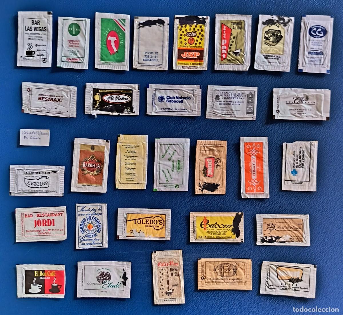 Sobres de az&uacute;car de colecci&oacute;n: Sobres de azucar. 30 Sobres de azucar. Sabadell. Barcelona. 1 Abierto como un libro.