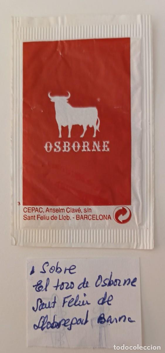 Sobres de az&uacute;car de colecci&oacute;n: Sobres de azucar. 1 Sobre de azucar. Osborne. El Toro, magno con hielo. Sant Feliu de Llobregat.