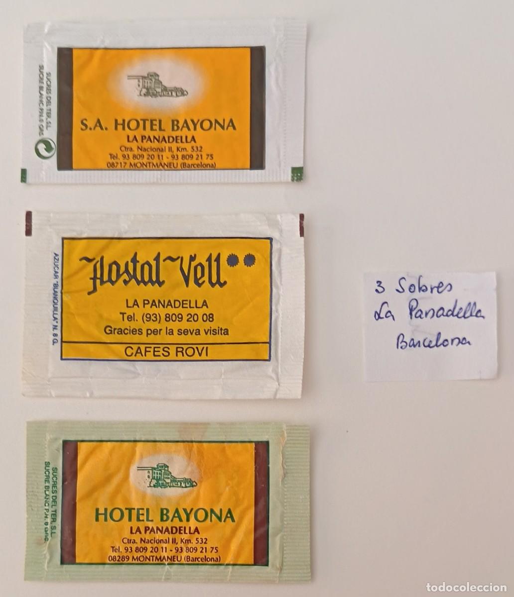 Sobres de az&uacute;car de colecci&oacute;n: Sobres de azucar. 3 Sobres de azucar. La Panadella. Barcelona.