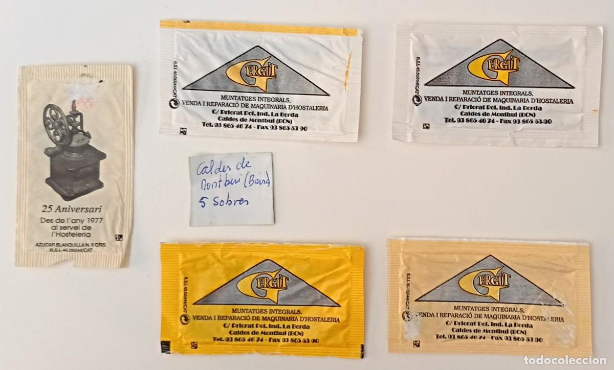 Sobres de az&uacute;car de colecci&oacute;n: Sobres de azucar. 5 Sobres de azucar. Caldes de Montbui. Barcelona.