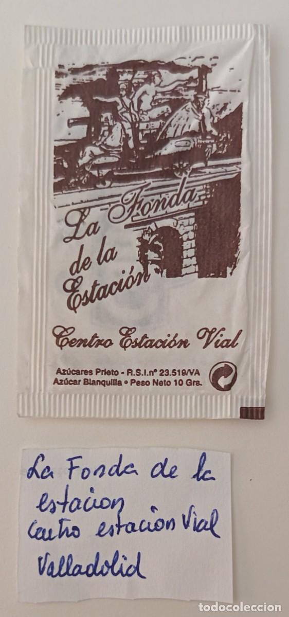 Sobres de az&uacute;car de colecci&oacute;n: Sobres de azucar. 1 Sobre de azucar. La Fonda de la Estacion. Centro estacion vial. Valladolid.