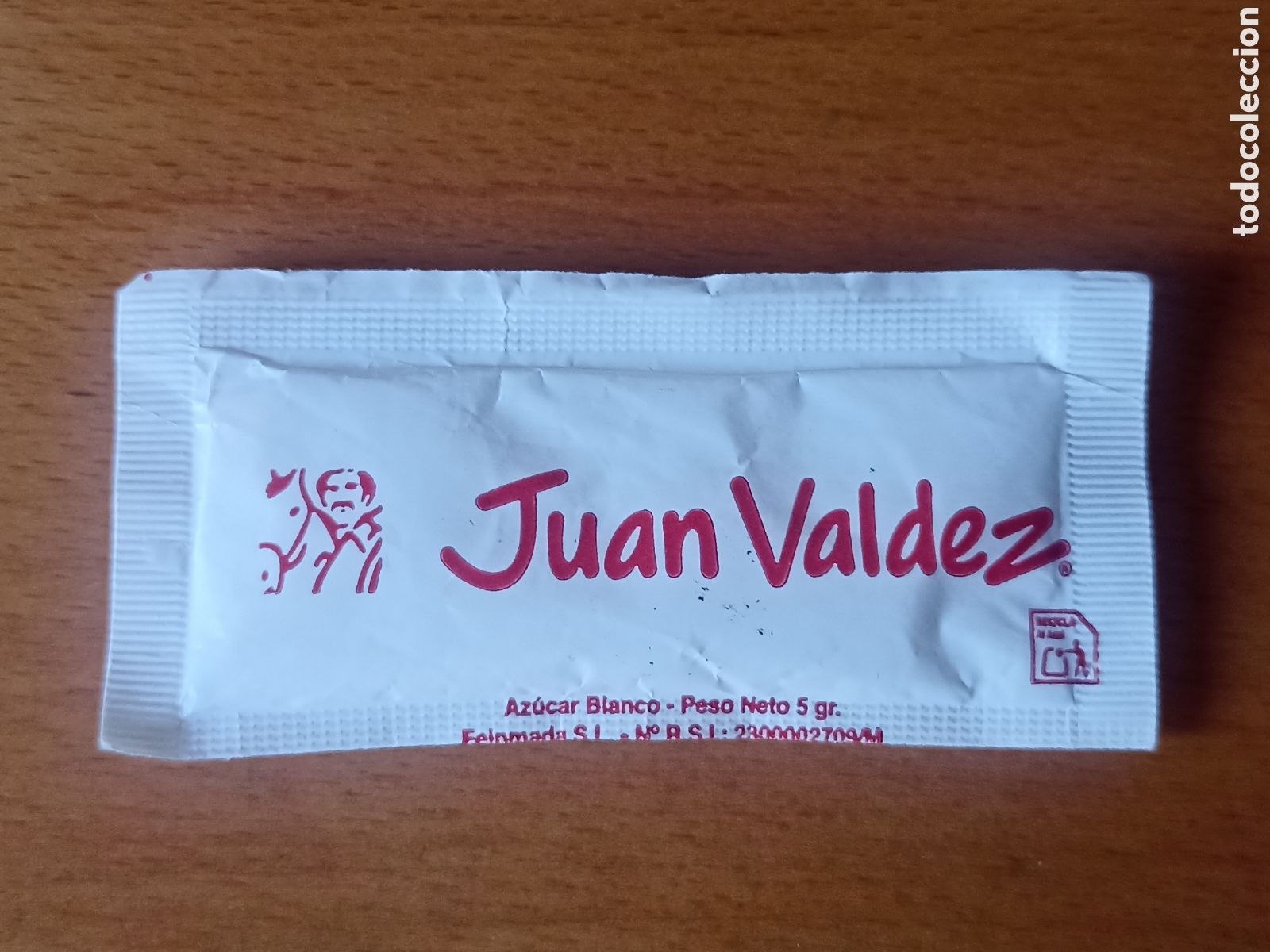 Pacotes de A&ccedil;&uacute;car de cole&ccedil;&atilde;o: 1 Azucarillo lleno - Juan Valdez - Pedido m&iacute;nimo 3 &euro;