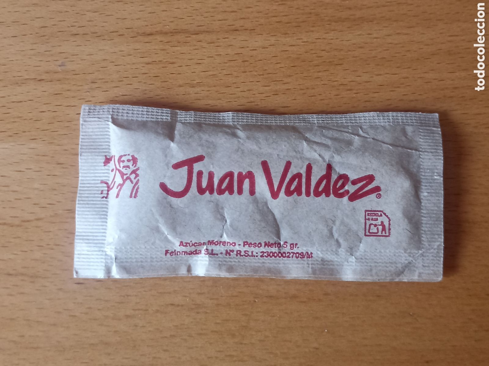 Pacotes de A&ccedil;&uacute;car de cole&ccedil;&atilde;o: 1 Azucarillo lleno - Juan Valdez - Pedido m&iacute;nimo 3 &euro;