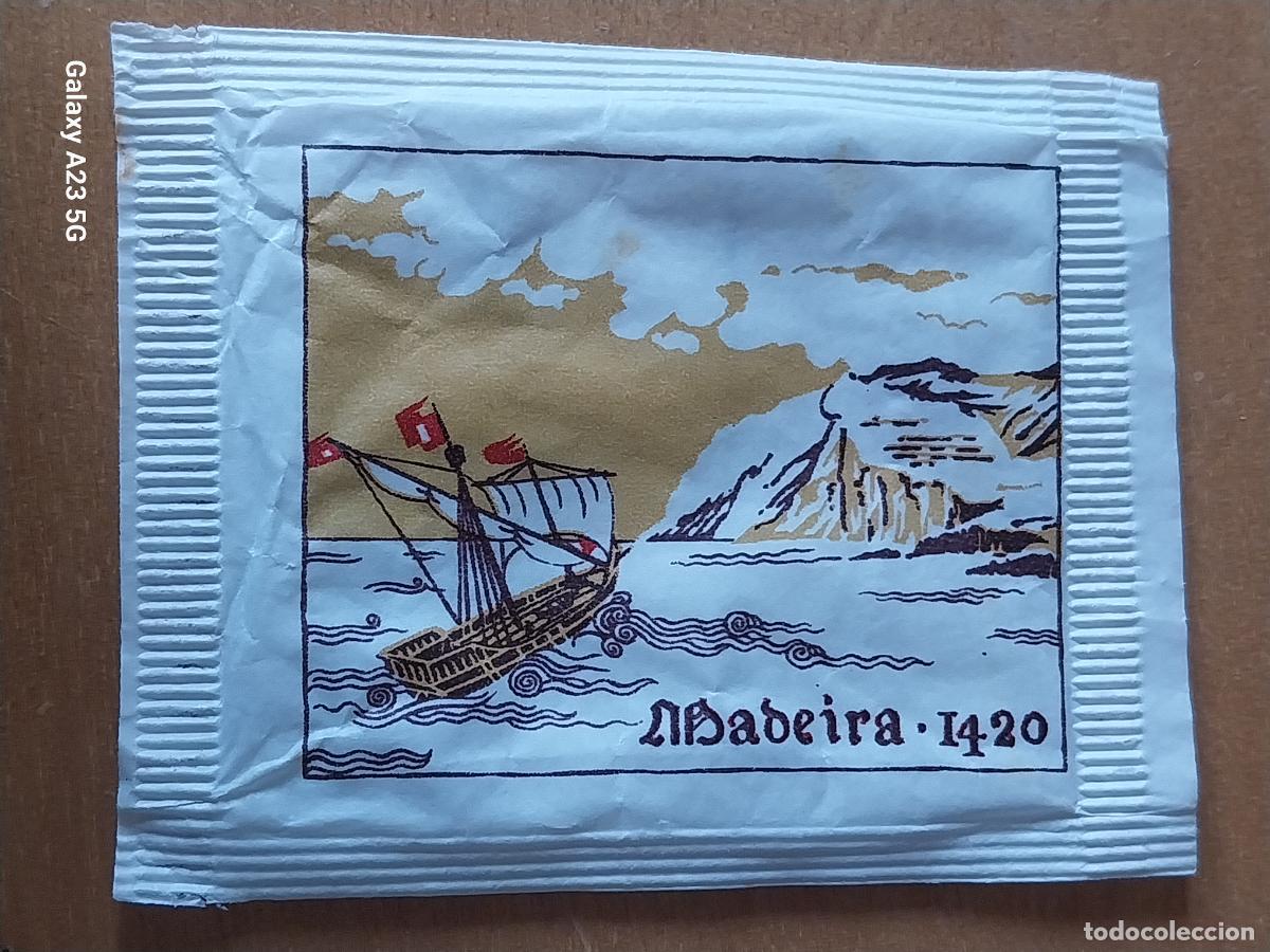 Sobres de az&uacute;car de colecci&oacute;n: SORES 500 A&Ntilde;OS DESCUBRIMIENTOS PORTUGESES MADEIRA 1420 SOBRE AZUCAR 7X5.4CMS VAC&Iacute;O PORTUGAL