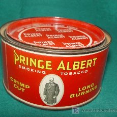Paquetes de tabaco: PRINCE ALBERT SMOKING TOBACCO. ANTIGUO BOTE METALICO SERIGRAFIADO DE TABACO - VACIO -. Lote 25828119