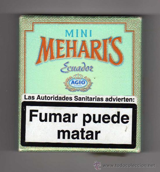 Paquetes de tabaco: CAJA VAC&Iacute;A DE 20 MINI MEHARIS ECUADOR - Foto 1