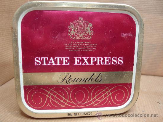 Paquetes de tabaco: LATA DE TABACO - STATE EXPRESS ROUNDELS - 50GRS -VACIA - Foto 1