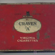 Paquetes de tabaco: CAJA METALICA TABACO *CRAVEN 'A'* - VIRGINIA CIGARETTES - 15X11 CM.