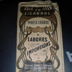 Paquetes de tabaco: PAQUETE DE TABACO COMPAÑÍA ARRENDATARIA DE TABACOS. MODERNISTA, 20 CIGARROS MARCA GRANDE