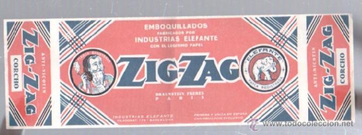 Paquetes de tabaco: PAQUETE DE TABACO. ZIG-ZAG. 25 X 8CM. - Foto 1