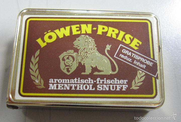 Paquetes de tabaco: CAJITA DE RAPE CON TABACO. L&Ouml;WEN-PRISE. MENTHOL SNUFF. - Foto 1