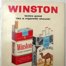 Paquetes de tabaco: CARTEL CARTON DISPLAY PUBLICIDAD TABACO CIGARRILLOS WINSTON Y CAMEL , ORIGINAL