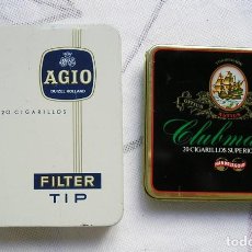 Paquetes de tabaco: 2 CAJAS METÁLICAS DE CIGARRILLOS AGIO Y CLUBMASTER (VACÍAS). Lote 83348448