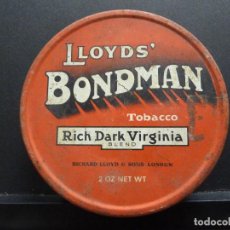 Paquetes de tabaco: LATA DE TABACO - LLOYDS BONDMAN TOBACCO - RICH DARK VIRGINIA. Lote 114291335