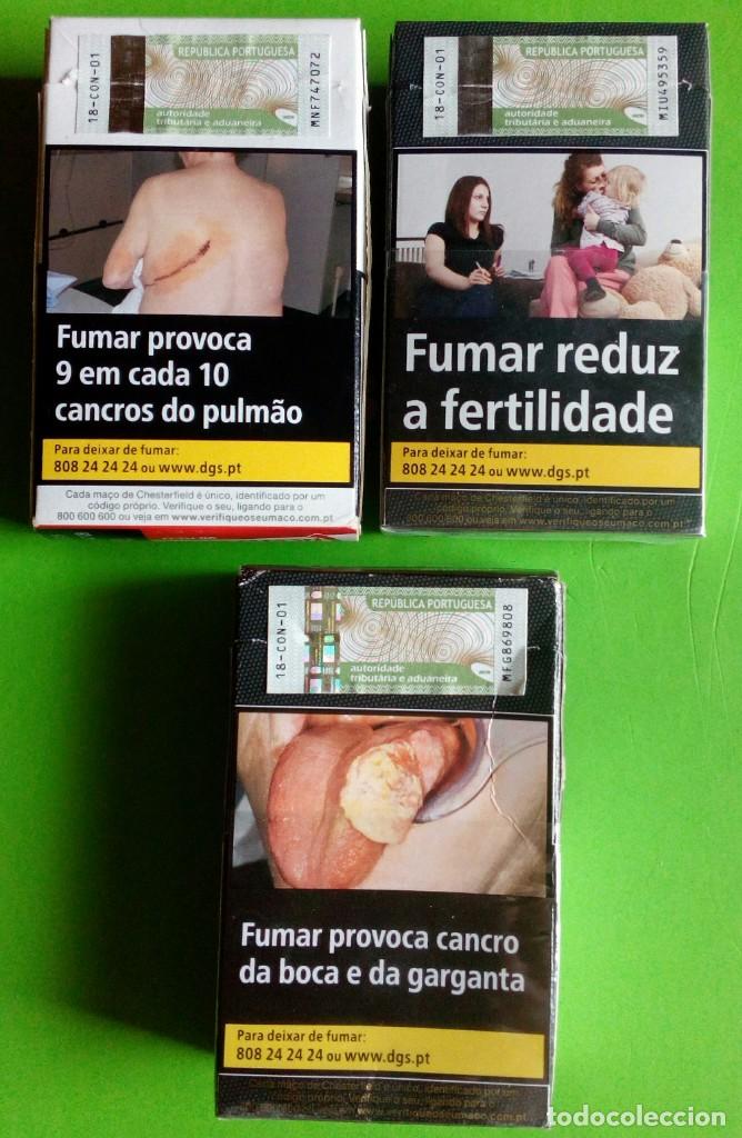 Paquetes de tabaco: 3 paquetes tabaco Chesterfield. Vacios - Foto 2