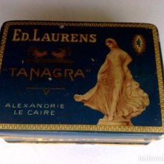 Paquetes de tabaco: ANTIGUA CAJA METALICA DE CIGARILLOS,MARCA TANAGRA,ED.LAURENS,ALEJANDRIA-EL CAIRO (10X7X4CM.) DESCRIP. Lote 168334448