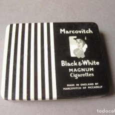 Paquets de cigarettes: CAJA PAQUETE DE ALUMINIO DE CIGARRILLOS MARCOVITCH - BLACK & WHITE MAGNUM CIGARETTES. Lote 184826180