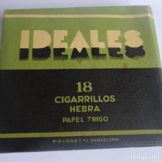 Paquetes de tabaco: IDEALES, 18 CIGARRILLOS HEBRA. PAPEL TRIGO. PAQUETE SIN ABRIR, VER FOTOS
