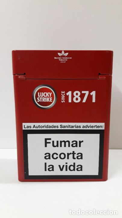 Paquetes de tabaco: CAJA METALICA DE LA MARCA DE CIGARRILLOS LUCKY STRIKE - PARA 10 PAQUETES . ALTURA 18,5 CM - Foto 3 - 205354158