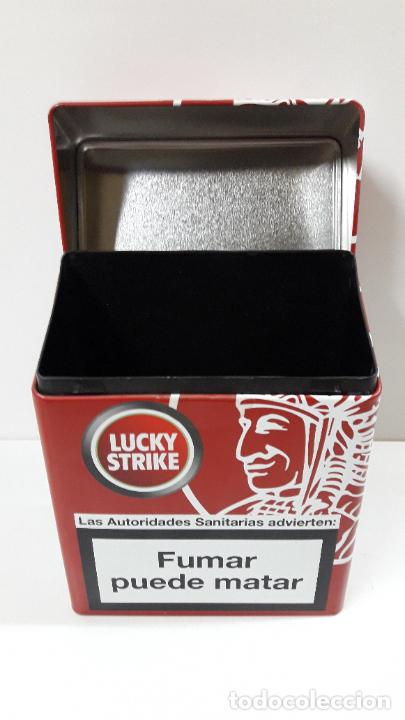 Paquetes de tabaco: CAJA METALICA DE LA MARCA DE CIGARRILLOS LUCKY STRIKE - PARA 10 PAQUETES . ALTURA 18,5 CM - Foto 7 - 205354158