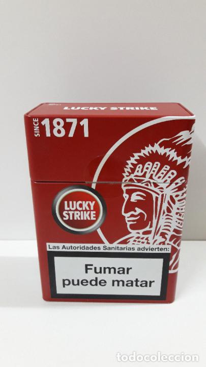Paquetes de tabaco: CAJA METALICA DE LA MARCA DE CIGARRILLOS LUCKY STRIKE - PARA 10 PAQUETES . ALTURA 18,5 CM - Foto 1 - 205354158