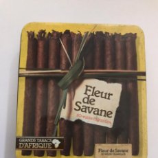 Paquetes de tabaco: CAJA METALICA DE 20 CIGARROS FLEUR DE SAVANE (GRANDS TABACS D'AFRIQUE) VACIA. Lote 211579876