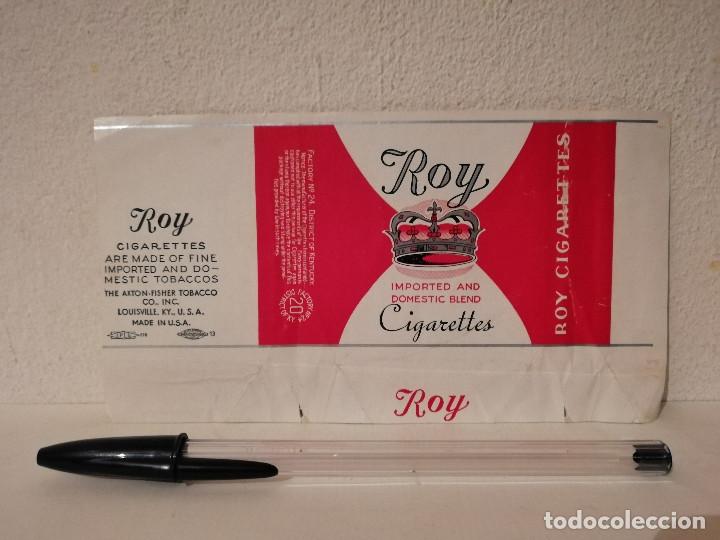 antiguo envoltorio tabaco - roy cigarettes - pa