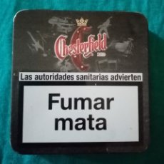 Paquetes de tabaco: CAJA METÁLICA DE TABACO, CIGARRILLOS (VACÍA) CHESTERFIELD. Lote 223715201