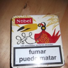 Paquetes de tabaco: CAJA METÁLICA U PITILLERA DE CIGARILLOS NOBEL. Lote 232775935