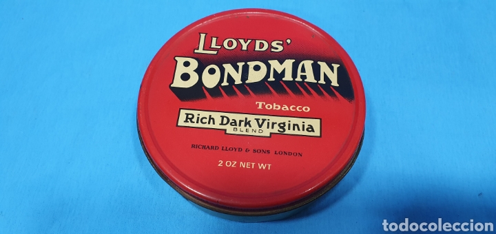 lloyds bondsman tobacco tin lata de tabaco - lloyds, bondman - rich dark vi